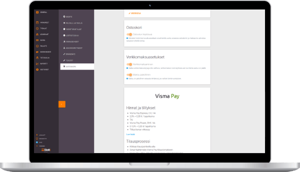 Einstellungen der Buchungsseite auf der Mitarbeiterseite von Slotti auf Laptop-Bildschirm dargestellt