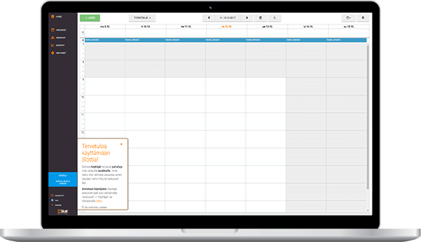 Übersichtsbild von Slotti nach der Registrierung, auf einem Laptop dargestellt.