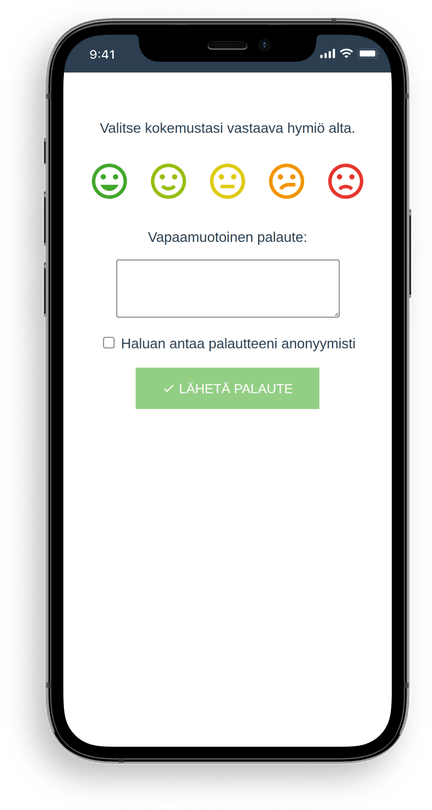 Feedbackgeben aus der Sicht des Kunden auf Smartphone-Bildschirm dargestellt
