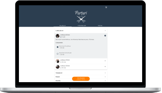 Beispielbild der Slotti-Buchungsseite, auf einem Laptop dargestellt.